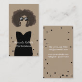 シックな女の子のメーキャップアーティストの美容師の美容院 名刺 (正面/裏面)