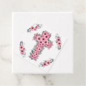 シックな女の子の最初の神聖な聖餐式ピンクフラワークロス フェイバータグ (インサイチュ)