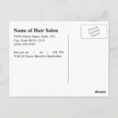 シックな女性ピンクと黒ゼブラヘアアポイントメント ポストカード (裏面)