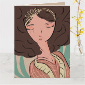 シックな女性植物愛好家ブロガー カード (黄色い花)