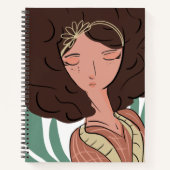 シックな女性植物愛好家ブロガー ノートブック (正面)