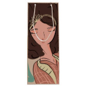 シックな女性植物愛好家ブロガー ワインギフトバッグ (裏面)