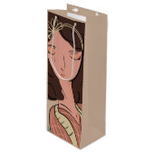 シックな女性植物愛好家ブロガー ワインギフトバッグ (正面アングル)