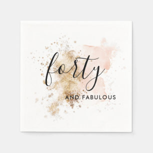 シックな女性40歳の誕生日パーティー スタンダードカクテルナプキン
