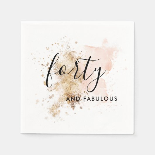 シックな女性40歳の誕生日パーティー スタンダードカクテルナプキン (正面)