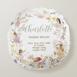 シックな妖精の山花草原 ラウンドクッション