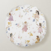 シックな妖精の山花草原 ラウンドクッション (裏面)
