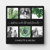 シックな姉妹ブラックフォトコラージュ フォトプラーク (正面)