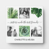 シックな姉妹ホワイトフォトコラージュ フォトプラーク (正面)