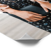 シックな婚約カップル結婚の写真の歓迎 ポスター (角)