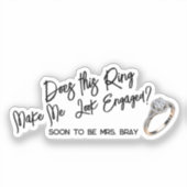 シックな婚約ギフトfor花嫁ショーオフリングや輪 シール (正面)