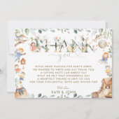 シックな子供部屋ライムグリーナリーベビーシャワーボーイ サンキューカード (正面)