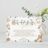 シックな子供部屋ライムグリーナリーベビーシャワーボーイ サンキューカード (スタンド正面)