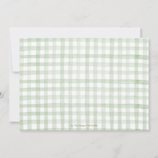 シックな子供部屋ライムグリーナリー2ndバースデーフォト 招待状 (裏面)