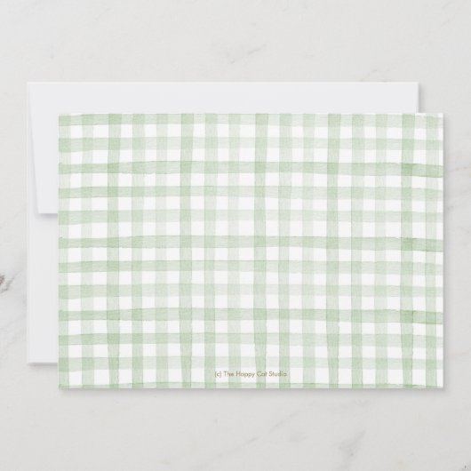 シックな子供部屋ライムグリーナリー3rdバースデーフォト 招待状 (裏面)