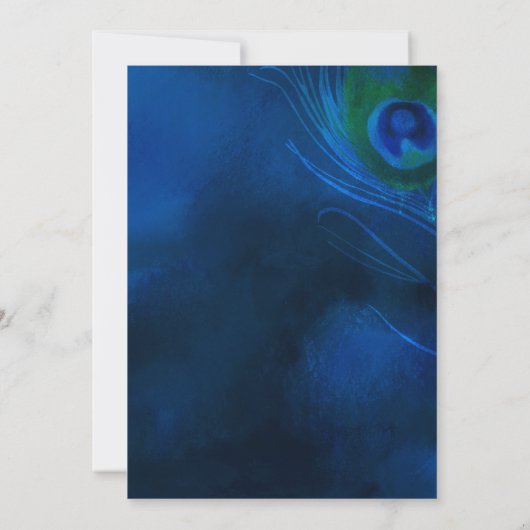 シックな孔雀の羽のリタイアパーティー 招待状 (裏面)