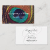 シックな孔雀の羽の写真の名刺テンプレート 名刺 (正面/裏面)