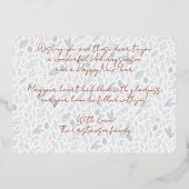 シックな季節のグリーティングオンホリーベリー金ゴールド 箔シーズンカード (裏面)