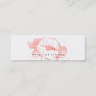 シックな安のメーキャップアーティストの水彩画の予算のピンク スキニー名刺