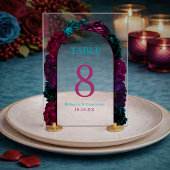 シックな宝石トーンの結婚花のテーブル番号 アクリルサイン