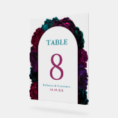 シックな宝石トーンの結婚花のテーブル番号 アクリルサイン (傾斜)