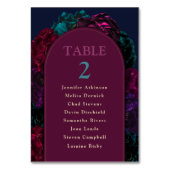 シックな宝石トーンの結婚花の数の席 テーブルナンバー (裏面)