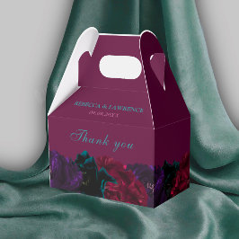 シックな宝石トーンの花はブルゴーニュ結婚ーの フェイバーボックス