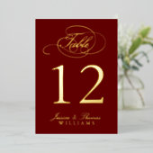 シックな実在フォトフォイル押し付けテーブル番号カード 箔招待状 (立ち正面)