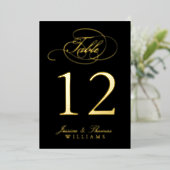 シックな実在フォトフォイル押し付けテーブル番号カード 箔招待状 (立ち正面)