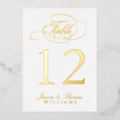シックな実在フォトフォイル押し付けテーブル番号カード 箔招待状 (正面)