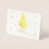 シックな実在金ゴールドメリークリスマスウィーズのカスタム写真 箔カード (正面)