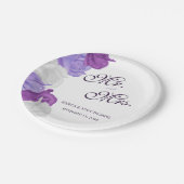 シックな家宝バラ結婚ズ ペーパープレート (アングル)