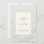 シックな審美的な水の色イスラム結婚のモノグラム 招待状 (裏面)