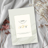 シックな審美的な水の色イスラム結婚のモノグラム 招待状