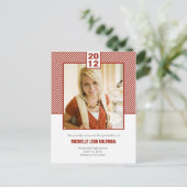 シックな対角線卒業発表/招待状 インビテーションポストカード (スタンド正面)