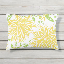 シックな屋外PILLOW_PRETTYのバター・イエローの花柄 アウトドアクッション