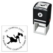 シックな差出人住所パーソナライズされたシルエット セルフインキングスタンプ (インサイチュ)