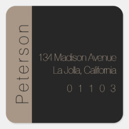 シックな差出人住所ラベル（サイドアクセント付） スクエアシール
