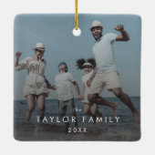 シックな年1回ファミリーフォトオーバーレイ記念 セラミックオーナメント (裏面)