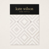 シックな幾何学的なリネンイヤリングディスプレイカード (正面)