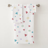 シックな幾何学的な三角形と渦巻き バスタオルセット (インサイチュ)