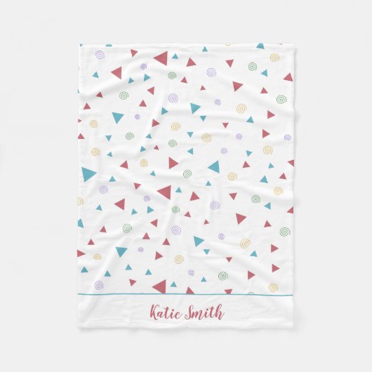 シックな幾何学的な三角形と渦巻き フリースブランケット (正面)