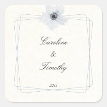 シックな幾何学的な水の色アネモネ結婚フローラ