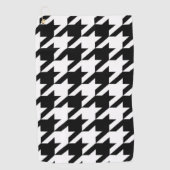 シックな幾何学的な黒と白のパタ千鳥格子のーン ゴルフタオル (正面)