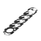 シックな幾何学的な黒と白のパタ千鳥格子のーン スピード栓抜き (裏面アングル)