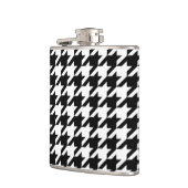 シックな幾何学的な黒と白のパタ千鳥格子のーン フラスク (左)