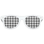 シックな幾何学的な黒と白のパタ千鳥格子のーン レトロサングラス (正面)