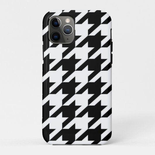 シックな幾何学的な黒と白のパタ千鳥格子のーン Case-Mate iPhoneケース (裏面)