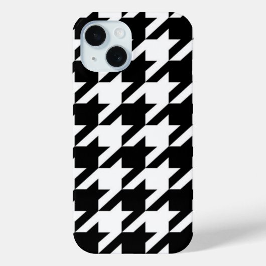 シックな幾何学的な黒と白のパタ千鳥格子のーン Case-Mate iPhoneケース (裏面)