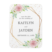 シックな幾何学的ゴールドフォイルフローラ日付を保存